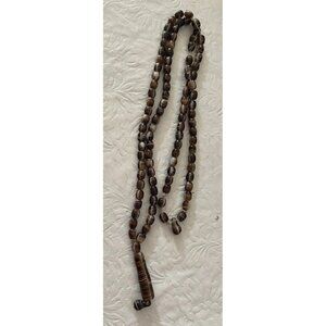 Bohemia Czech African trade beads Necklace molded glass Coffee Bean oval